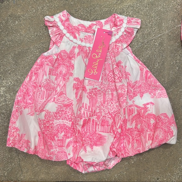 Lilly Pulitzer Other - Lilly Pulitzer Paloma Bubble Dress Resort White Palm Beach Anniversary Toile